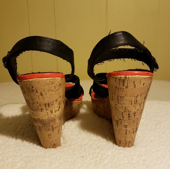 Last Chance- bundle and save- NWOT American Rag distressed black wedges - Picture 5 of 9